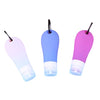 Three 38/60/90 ML Silicone Travel Shampoo Cosmetic Empty Squeeze Bottles