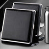 Stainless Steel Leather Cigar Cigarette Tobacco Case Pocket Pouch Holder Box