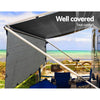 5.2M Caravan Privacy Screens 1.95m Roll Out Awning End Wall Side Sun Shade