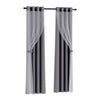 Artiss 2X 132x213cm Blockout Sheer Curtains Charcoal