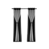 Artiss 2X 132x274cm Blockout Sheer Curtains Black