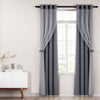 Artiss 2X 132x274cm Blockout Sheer Curtains Charcoal