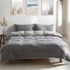 Cosy Club Washed Cotton Quilt Set Grey Double