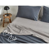 Cosy Club Sheet Set Cotton Sheets King Blue Dark Grey