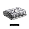 Giselle Bedding Electric Throw Rug Flannel Snuggle Blanket Washable Heated Grey and White Checkered