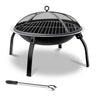 Fire Pit BBQ Charcoal Grill Smoker Portable Outdoor Camping Garden Pits 30"