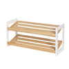 Artiss Shoe Rack Wooden Storage 2 Tier Tilted Shelves Stand Organizer Kara