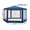 Instahut Gazebo?2x2m Marquee Wedding Party Tent Outdoor Camping Mesh Wall Canopy Shade Gazebos Navy