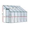 Greenfingers Greenhouse 3x1.27x2.13M Lean-to Aluminium Polycarbonate Green House Garden Shed