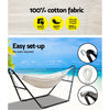 Gardeon Hammock Bed with Steel Frame Stand - Cream