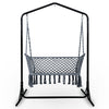 Gardeon Hammock Chair with Stand Macrame Outdoor Garden 2 Seater Grey