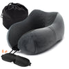 Travel Pillow Memory Foam Neck Pillow With 3D Eye Mask & Earplugs