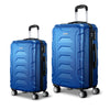 Wanderlite 2pc Luggage Trolley Travel Suitcase Set TSA Hard Case Lightweight Blue