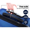 Wanderlite 3pc Luggage Trolley Travel Suitcase Set TSA Hard Shell Case Strap Blue