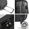 Wanderlite 24" 66cm Luggage Trolley Travel Set Suitcase Carry On Hard Case TSA Lock Lightweight Black