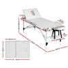 Zenses Massage Table 65cm Portable 3 Fold Aluminium Beauty Bed White