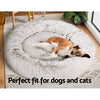 i.Pet Pet Bed Dog Cat 110cm Calming Extra Large Soft Plush White Brown