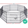 i.Pet 24" 8 Panel Dog Playpen Pet Fence Exercise Cage Enclosure Play Pen