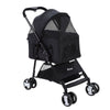 i.Pet Pet Stroller Dog Pram Cat Carrier Travel Large Pushchair Foldable 4 Wheels Black