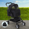 i.Pet Pet Stroller Dog Pram Cat Carrier Travel Large Pushchair Foldable 4 Wheels Black