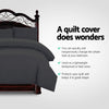 Giselle Quilt Cover Set Classic Black - Queen