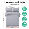 Giselle Quilt Cover Set Classic Grey - Queen