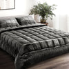 Giselle Bedding Faux Mink Quilt Double Size Charcoal