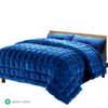 Giselle Bedding Faux Mink Quilt King Size Navy