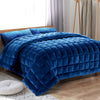 Giselle Bedding Faux Mink Quilt Super King Size Navy