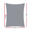 Instahut Shade Sail 4x5m Rectangle 280GSM 98% Grey Shade Cloth