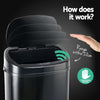 Devanti 68L Motion Sensor Bin Rubbish Automatic Black