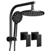 Cefito WELS 9'' Rain Shower Head Taps Round Handheld High Pressure Wall Black