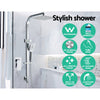 Cefito WELS 10'' Rain Shower Head Mixer Square Handheld High Pressure Wall Chrome