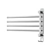 Towel Rail Rack Holder 4 Bars Wall Mounted Stainless Steel Swivel Hook