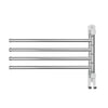 Towel Rail Rack Holder 4 Bars Wall Mounted Stainless Steel Swivel Hook