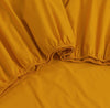 Elan Linen 100% Egyptian Cotton Vintage Washed 500TC Mustard Double Bed Sheets Set