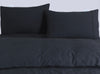 Elan Linen 100% Egyptian Cotton Vintage Washed 500TC Charcoal King Single Quilt Cover Set