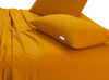 Elan Linen 100% Egyptian Cotton Vintage Washed 500TC Mustard 50 cm Deep Mega King Bed Sheets Set