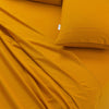 Elan Linen 100% Egyptian Cotton Vintage Washed 500TC Mustard 50 cm Deep Mega Queen Bed Sheets Set