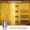 USB Powered 300 LED Curtain String Light with 8 Modes and Remote Control for Bedroom Party Wedding Decorations