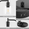 2x Pack Industrial Table Lamp with 2 USB Port for Bedside Nightstand Desk and Living Room Office (Bulb not Included)