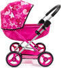 Baby Doll Stroller Pram for Toddlers, Foldable with Bag and Blanket, Modern Pink with Stars