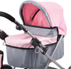 Trendy Dolls Pram & Travel Bed Set - Fairy, Pink, Grey