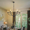 Vintage Candle Farmhouse Chandelier, 6-light, Black