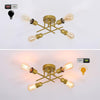 Modern Industrial Chandelier, 4 Light, Gold