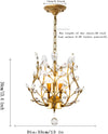 Crystal Chandelier Vintage, 3 Lights, Gold