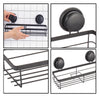 2 Pack Rectangular Corner Shower Caddy Shelf Basket Rack with Premium Vacuum Suction Cup No-Drilling for Bathroom and Kitchen