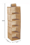 5 Tier Shelf Hanging Closet Organizer and Storage for Clothes (Beige)