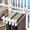 4 Pack Stainless Steel Adjustable 5 in 1 Pants Hangers Non-Slip Space Saving for Home Storage