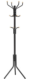 Metal Coat Rack Stand Hat Hanger, Black, 182cm